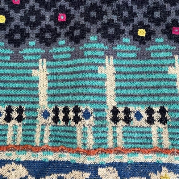 Anthropologie HWR MEDIUM Llama Line Sweater Skirt fall 42% wool alpaca cotton - Picture 6 of 11